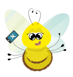 Das Symbolbild zeigt eine Comic-artig gezeichnete Bienen mit Handy und unterstreicht damit das Projekt Medienstarter, eine Medienpädagogik Weiterbildung für Erzieher und Kitas, damit die Medienkompetenz von Kindern in Mecklenburg-Vorpommern gestärkt wird.